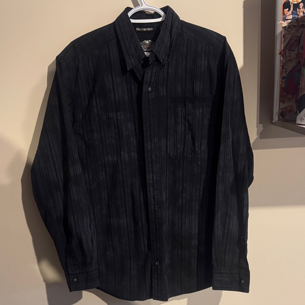 Harley-Davidson Striped Gray Shirt